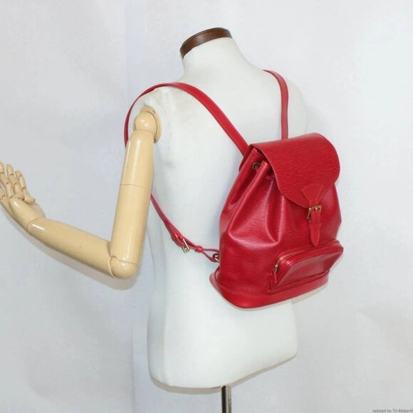 LOUIS VUITTON Epi Montsouris MM Backpack Red - Picture 14 of 16